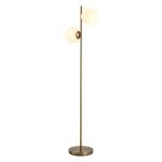 Staande lamp - Leglamp met 2-delige lampenkap - Staal en glas