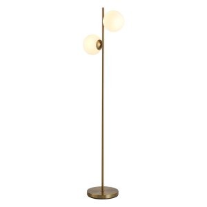 Staande lamp - Leglamp met 2-delige lampenkap - Staal en glas