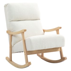 Schommelstoel - Ergonomische rugleuning - Draagvermogen 120 kg - Crèmewit