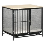 Hondenbench - LuxeDog - Tafelblad & Kussens - Eikenhout & Zwart