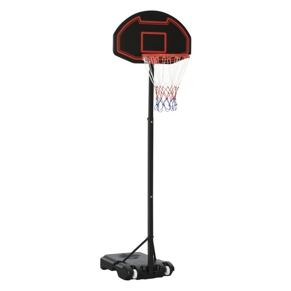 Basketbalstandaard - Verstelbaar - Op wielen - Zwart