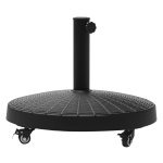 Parasolvoet - LuxeGarden - Rotan look - Wielen - Zwart