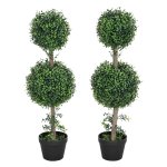2er-Set Kunstplanten - Realistisch - UV-beschermd - Groen