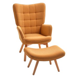 Woonkamer Fauteuil - Comfortabele Relaxstoel – Ribstof - Bruin