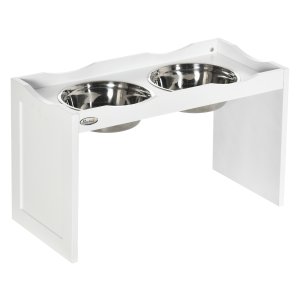 Hondenvoerbak - HappyDog - Hoog model – Roestvrijstaal - Wit
