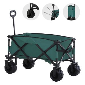 Tuinwagen - Opvouwbaar - 360° draaiende wielen - Groen