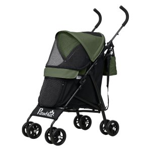 Huisdierenbuggy - Veiligheidslijnen & Netraam - Donkergroen