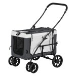 Hondenbuggy - Huisdierbuggy - inklapbaar - afneembare mand - Zwart