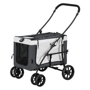 Hondenbuggy - Huisdierbuggy - inklapbaar - afneembare mand - Zwart