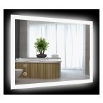 Badkamerspiegel - LuxHome - LED-verlichting - Touch schakelaar - Zwart