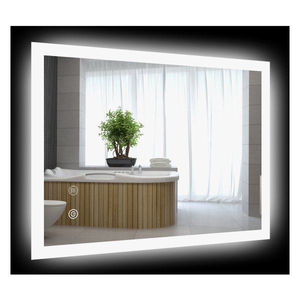 Badkamerspiegel - LuxHome - LED-verlichting - Touch schakelaar - Zwart