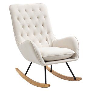 Schommelstoel - Relaxstyle - Houten Poten - Crèmewit