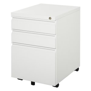 Rolcontainer - Stalen ladekast - 3 laden - Wit