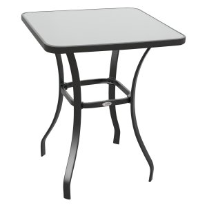 Tuintafel - Zaza Home - Glazen blad - Zwart