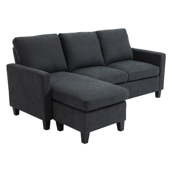 Hoekbank – ComfortLiving - Comfortabel zitgedeelte - Omkeerbare chaise longue - Donkergrijs