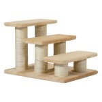 Dierentrap - LuxePets - Pluche bekleding - 3 treden - crème