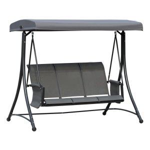 Tuinschommel - Zonnedak - Zijtafel - Grijs