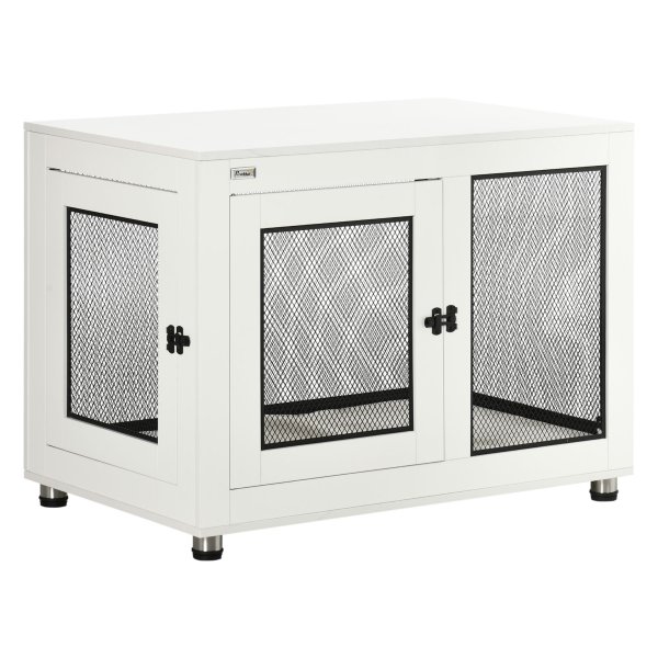 Hondenkennel - LuxePups - Tafelblad - Kussen - Wit/Zwart