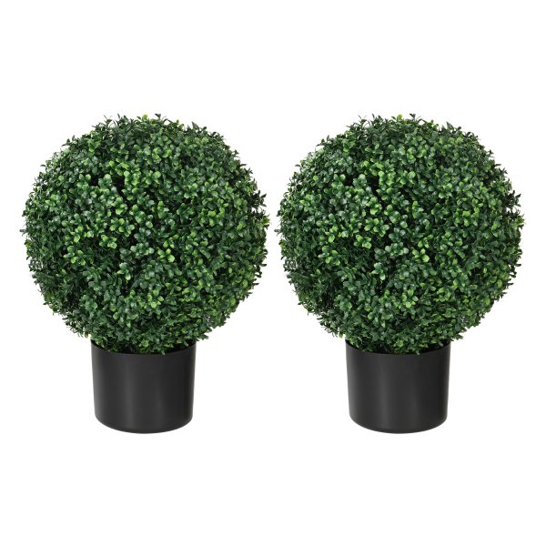 Kunst buxusplant - 2 stuks- Bolvormig - Groen