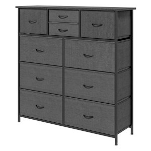 Kast - Stoffen lades - Metalen frame - Zwart
