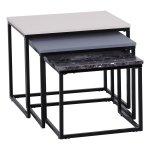 Salontafel - TrendyLiving - Metalen onderstel – MDF-blad - Zwart