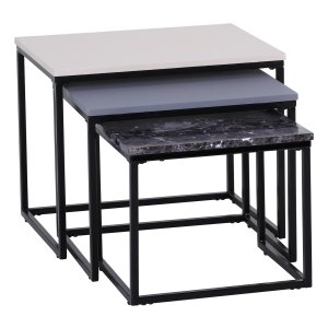 Salontafel - TrendyLiving - Metalen onderstel – MDF-blad - Zwart
