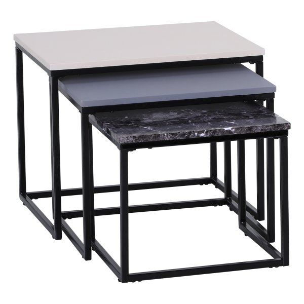 Salontafel - TrendyLiving - Metalen onderstel – MDF-blad - Zwart