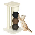 Krabpaal - Happy Cats - Met platform - Sisalballen - Grijs