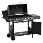 Gasbarbecue - 6 branders - zijbrander - zwart