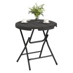 Balkontafel - Decoratieve Houtlook - Inklapbaar - Donkergrijs