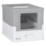 Kattenbak - DeluxePet - met deksel - geurfilter - wit met grijs