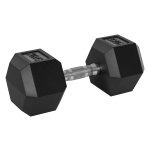 Haltergewicht - Rubberen grip - Gekartelde metalen - Zwart
