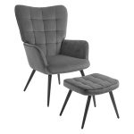 Fauteuil - LuxCraft - fluweelachtige bekleding - grijze