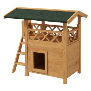 Kattenhuis - LuxeCat - Massief Hout - Verdiepingen - Bruin