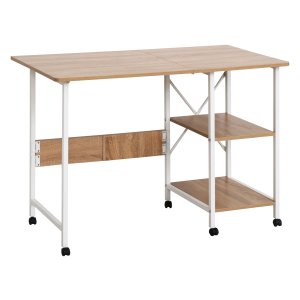 Bureautafel - Mobel - Inklapbaar - Wielen - Natuurlijk MDF