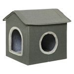 Kattenhut - Knuffelkat - Twee ingangen - Grijs