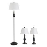 Lampenset - Vintage Home - Tafel- en vloerlamp - Zwart/wit