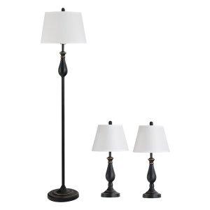 Lampenset - Vintage Home - Tafel- en vloerlamp - Zwart/wit