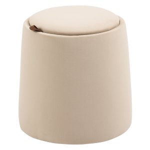 Kruk - Luxe Living - Opbergruimte - Gestoffeerde zitting - Beige.