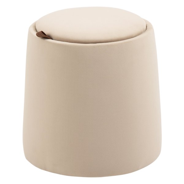 Kruk - Luxe Living - Opbergruimte - Gestoffeerde zitting - Beige.