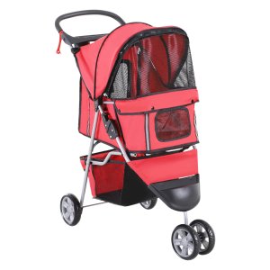 Hondenbuggy - PawHut - Opvouwbaar - Lichtgewicht - Rood