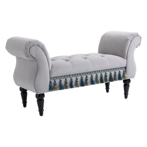 Hoekbank - Luxe Gestoffeerd - Houten Frame - Grijs