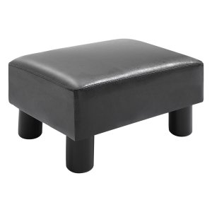 Voetenbank - Comfortabel - Synthetisch leer - Zwart