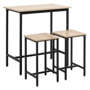Eettafelcombinatie - Modern design - Houten blad - Wit