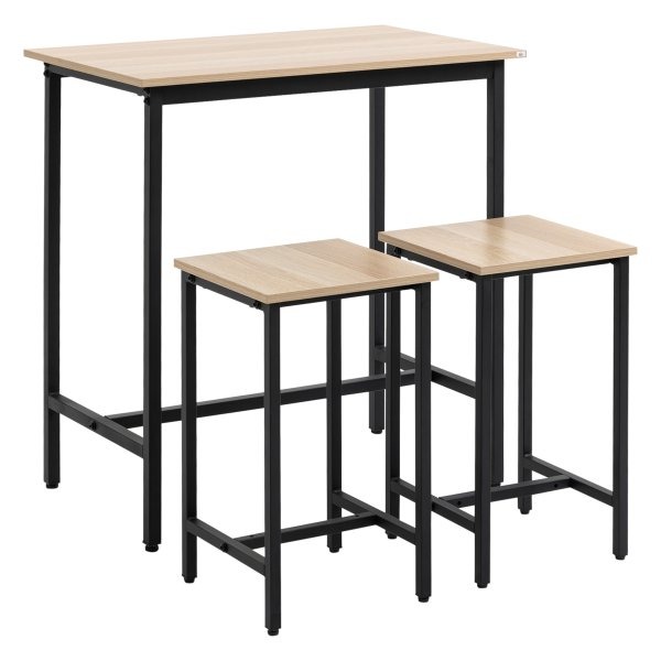 Eettafelcombinatie - Modern design - Houten blad - Wit