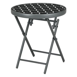 Bijzettafel - Outdoor Living - Opklapbaar & Glas - Zwart