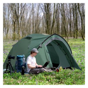 Campingtent - Tweepersoons - Insectennetten – Draagtas - Grijs/Yellow