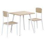 Eetset -- Natuurlijke houtkleur – Wit