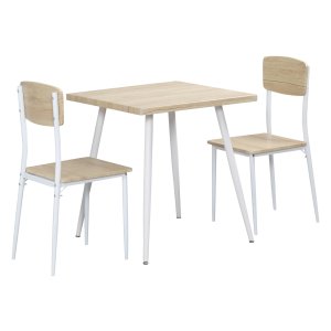 Eetset -- Natuurlijke houtkleur – Wit