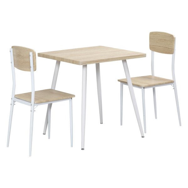 Eetset -- Natuurlijke houtkleur – Wit